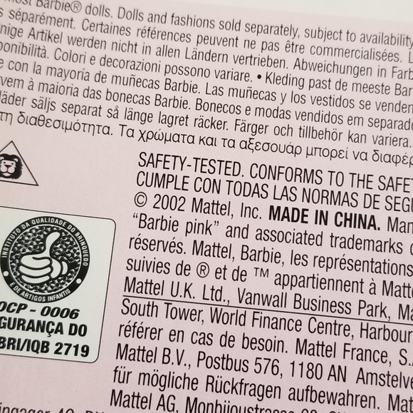 BARBIE Vintage 2002 Fashion Avenue Purple Glitter Dress Feather Boa Outfit NIB - Picture 11 of 12